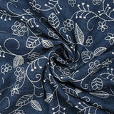 Twill of embroidered polyester ground background navy