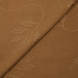 Crepe de viscosa Lily bordado follaje marrón