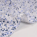 Popeline polycoton imprimée army bleu