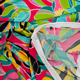 Maille maillot de bain imprimée fleurs fuchsia, jaune et vert