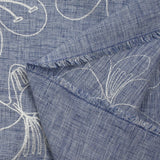 Toile brodée Ariel marine chiné