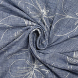 Toile brodée Ariel marine chiné