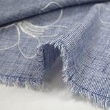 Toile brodée Ariel marine chiné