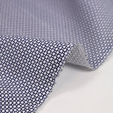 Popeline polycoton imprimée Sam marine fond blanc