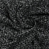 Tweed de laine mélangée noir et gris