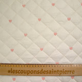 Mutelass embroidered small pink cores rosé ecru background