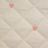 Mutelass embroidered small pink cores rosé ecru background