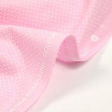 Dots printed cotton 1mm Pink Layette background