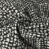 Jacquard de polycoton Lurex Miranda noir et blanc cassé