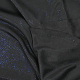 Fine knit Lurex blue black background