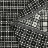 Jacquard polyviscose à carreaux fond noir