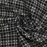 Jacquard polyviscose à carreaux fond noir