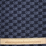 Jacquard polyviscose initiales fond marine