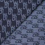 Jacquard polyviscose initiales fond marine