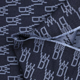 Jacquard polyviscose initiales fond marine