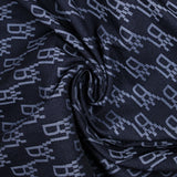 Jacquard polyviscose initiales fond marine