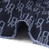 Jacquard polyviscose initiales fond marine