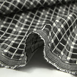 Jacquard polyviscose à carreaux fond noir