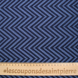 Jacquard polyviscose chevron fond marine