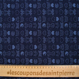 Jacquard polyviscose pacman background navy