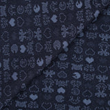 Jacquard polyviscose pacman background navy