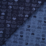 Jacquard polyviscose pacman background navy
