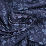 Jacquard polyviscose pacman background navy