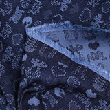 Jacquard polyviscose pacman background navy