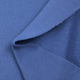 Molleton de coton french terry bleu barbeau