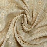 Linen viscose embroidered openwork sequins flowers string background