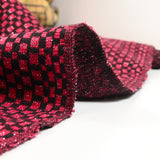 Maille Milano polyviscose Lurex damier déstructuré rouge
