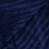 Terciopelo de algodón 100% canalé azul marino