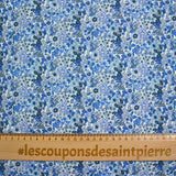 Cotton print Matilde blue flowers per meter