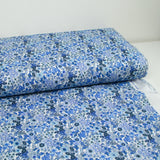 Cotton print Matilde blue flowers per meter