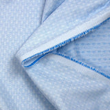 Popeline polycoton jacquard Octave bleu azur et blanc
