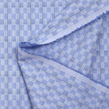 Popeline polycoton tissée-teinte à carreaux Ismaël fond bleu