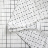 Popeline polycoton tissée-teinte à carreaux Barnabé gris fond blanc