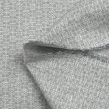 Popeline polycoton imprimée carreaux en pointillisme fond gris chiné