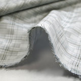 Popeline polycoton tissée-teinte à carreaux Ismaël fond gris