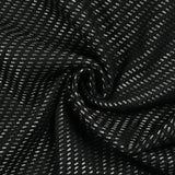 Jacquard de laine mélangée diagonale argentée fond noir
