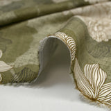 Satin de viscose imprimé ombre de fleurs fond vert-de-gris