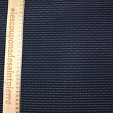 Milano polyviscose knit double stripe navy background
