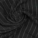 Lin viscose rayé 20 mm blanc fond noir