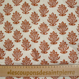 Double gaze matelassée double face indien Noida fond marine et écru au mètre