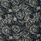 Double gaze matelassée double face indien Noida fond marine et écru au mètre