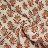 Double gaze matelassée double face indien Noida fond marine et écru au mètre