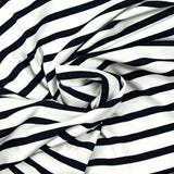 Jersey polyviscose marinière blanc et marine