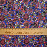 Algodón estampado de mariposa de coral Púrpura por metro
