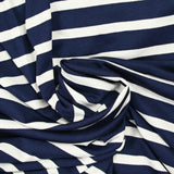 Jersey viscose marinière blanc et marine