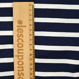 Jersey viscose marinière blanc et marine